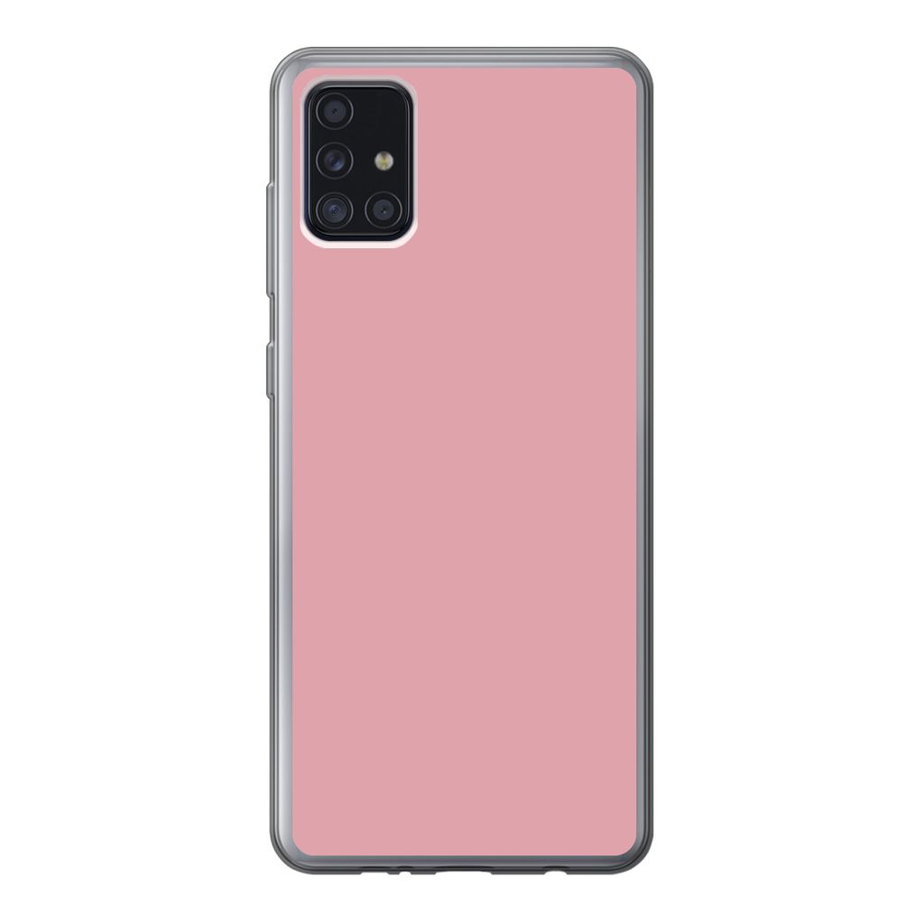 MuchoWow Handyhülle Schutzhülle Hülle für Samsung Galaxy A52 5G Rosa - Farben - Innenraum - Einfarbig - Farbe Silikon Softcase Handy Hülle -...