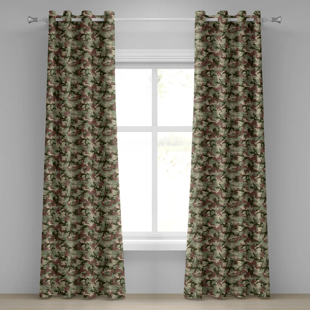 Rideau occultant camo vert pour masquer la lumière et décorer 280x175cm