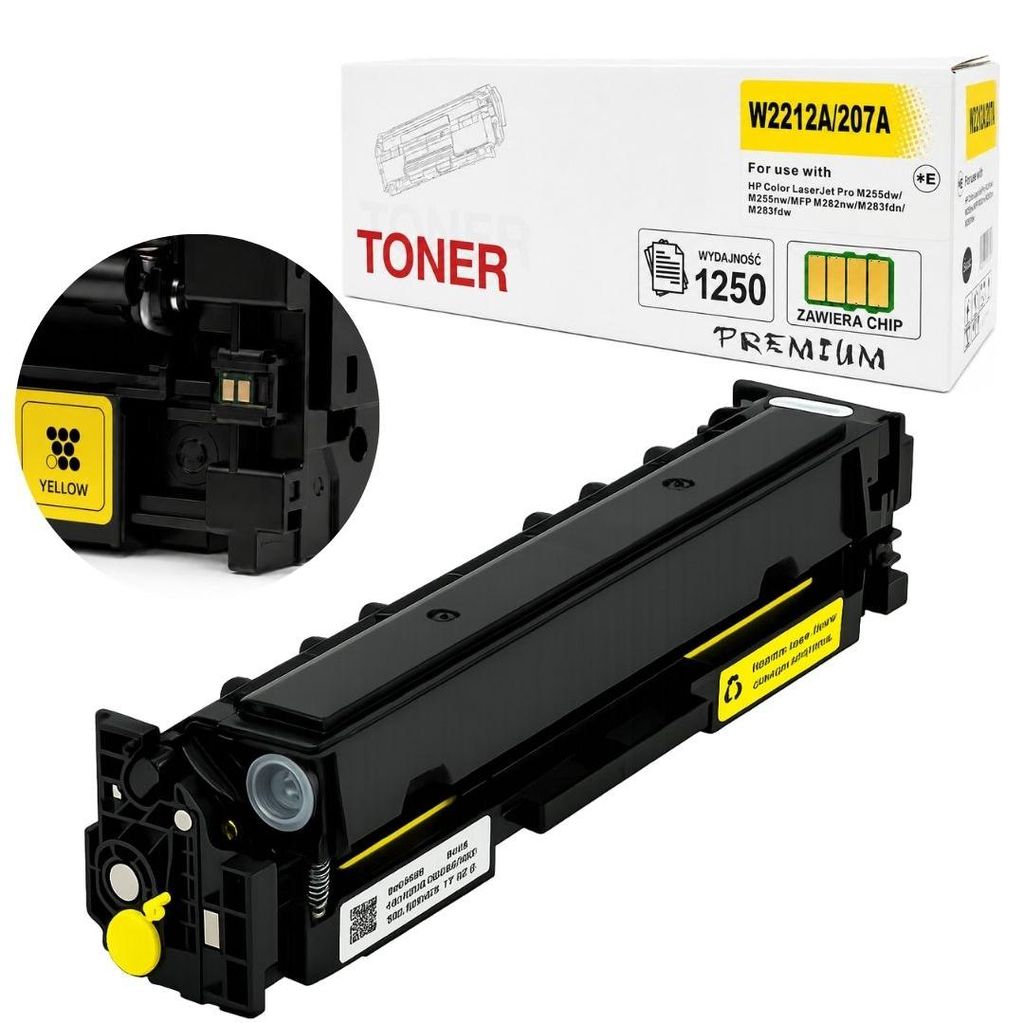 Ersatztoner für HP 207A W2211A Y mit Chip für M255dw, M283fdn, M282nw und M283cdw