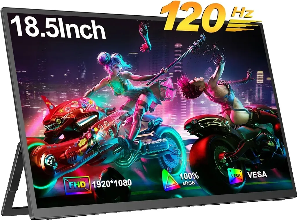 Écran PC portable Full HD avec pied réglable et alimentation secteur UE