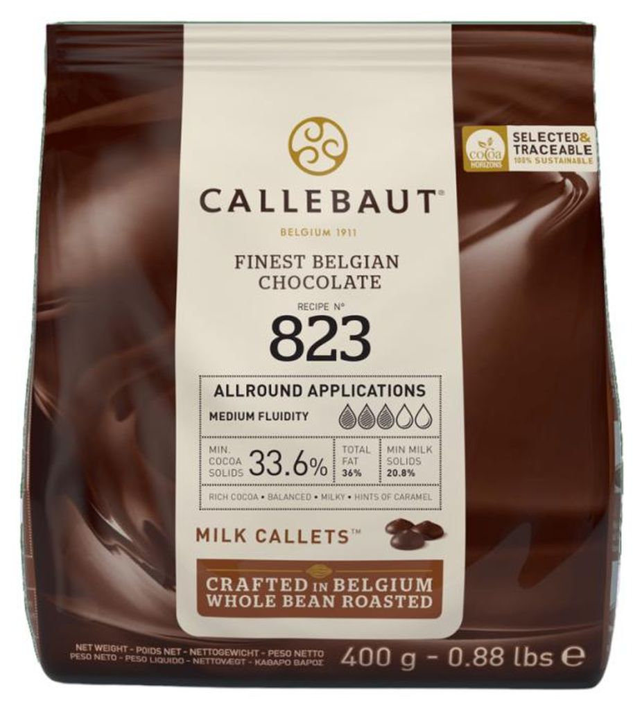 Callebaut 823 Vollmilchschokoladen-Callets, 400 g Produktbild 