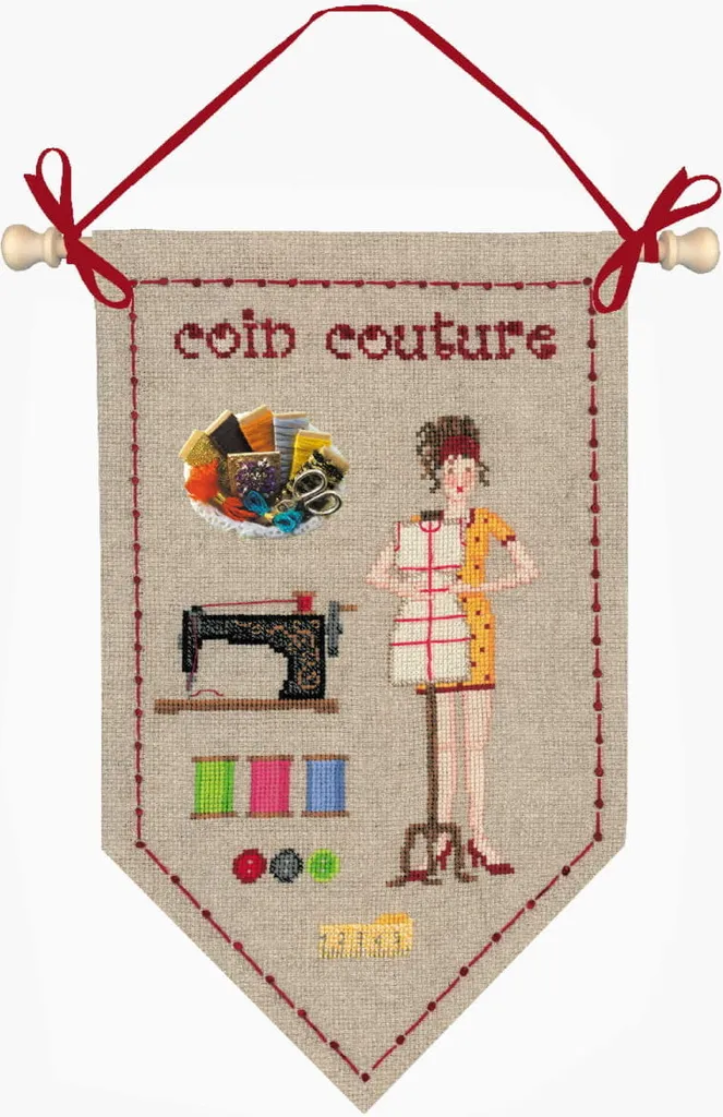 Le Bonheur des Dames kit punto croce "angolo cucito", contato, fai da te, 14x24cm