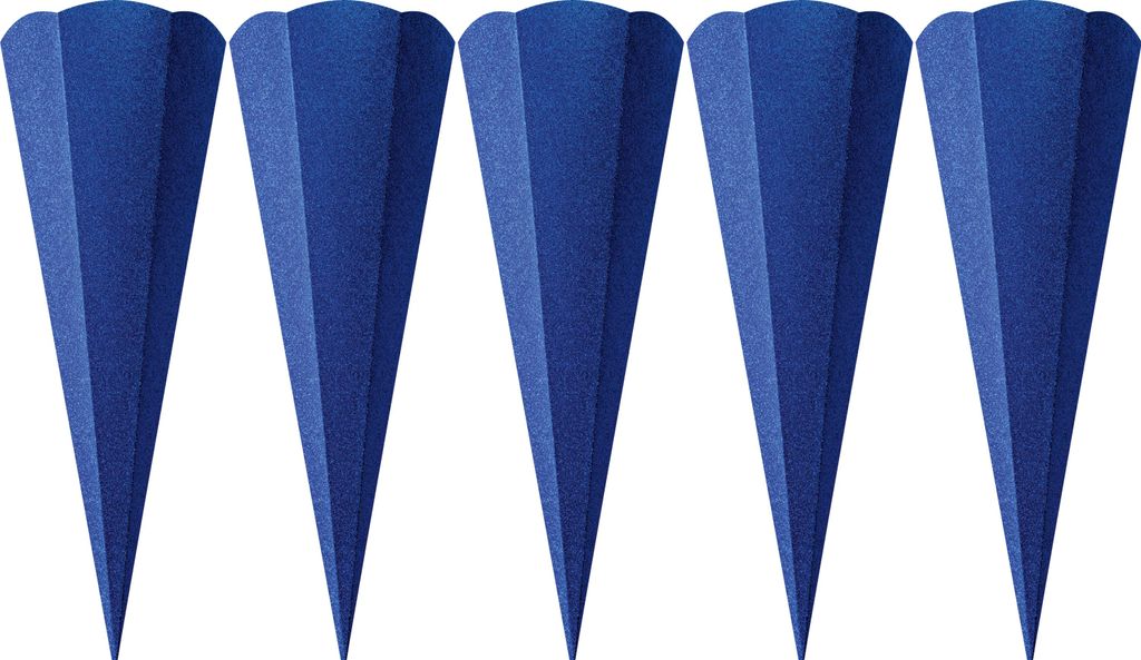 Schultüten-Rohling "Glitter", 68 cm, 5 Stück Ultramarine