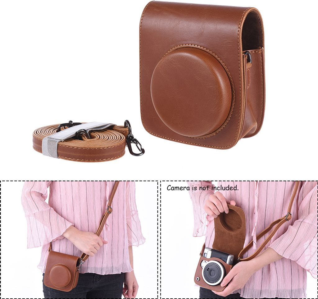 Weinlese PolyurethanSchutz Kamera-Kasten-Beutel-Beutel-Abdeckungs-Schutz w / Strap fuer Fujifilm Instax Mini 90 Sofortfilmkamera