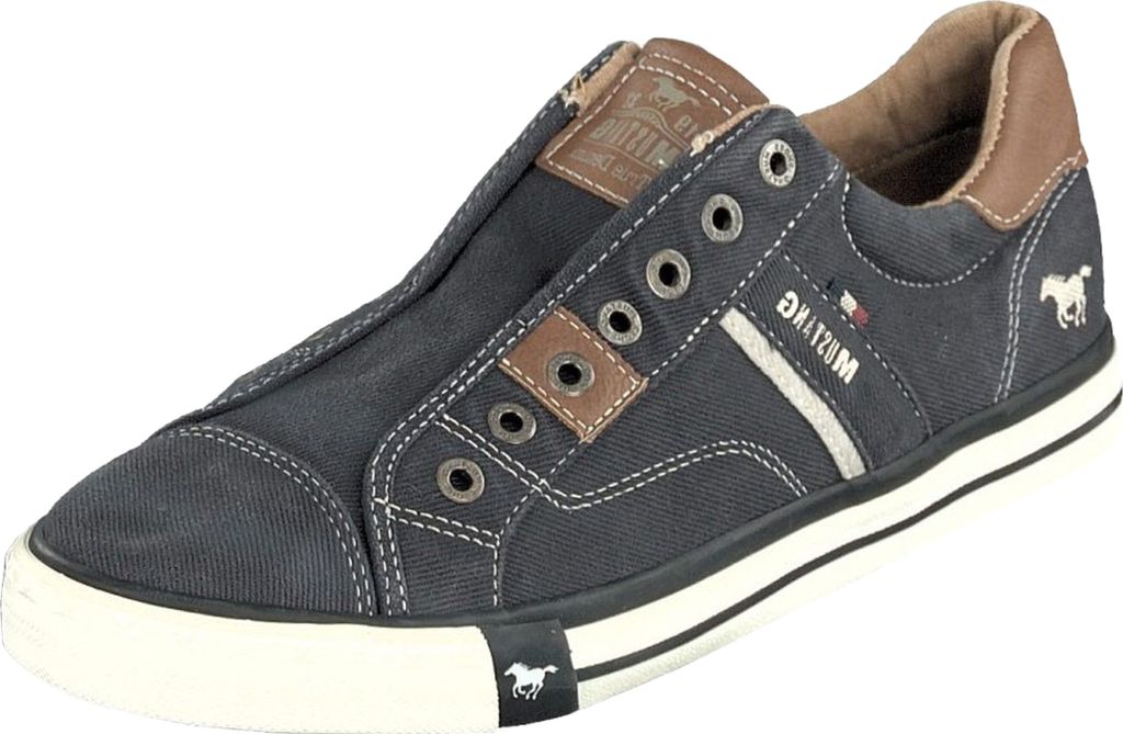 Mustang Herren Sneaker Slip on Halbschuh Stoff sportlich 4072-404, Größe:43 EU, Farbe:Schwarz
