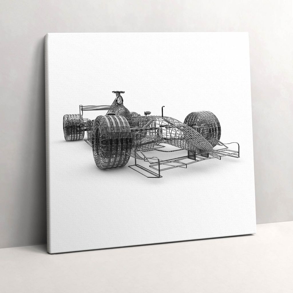 Technical design of an F1 car – Leinwandbild Wandbild – 60x60 cm – Leinwandbilder – Wandbilder – Schlafzimmer – Flur