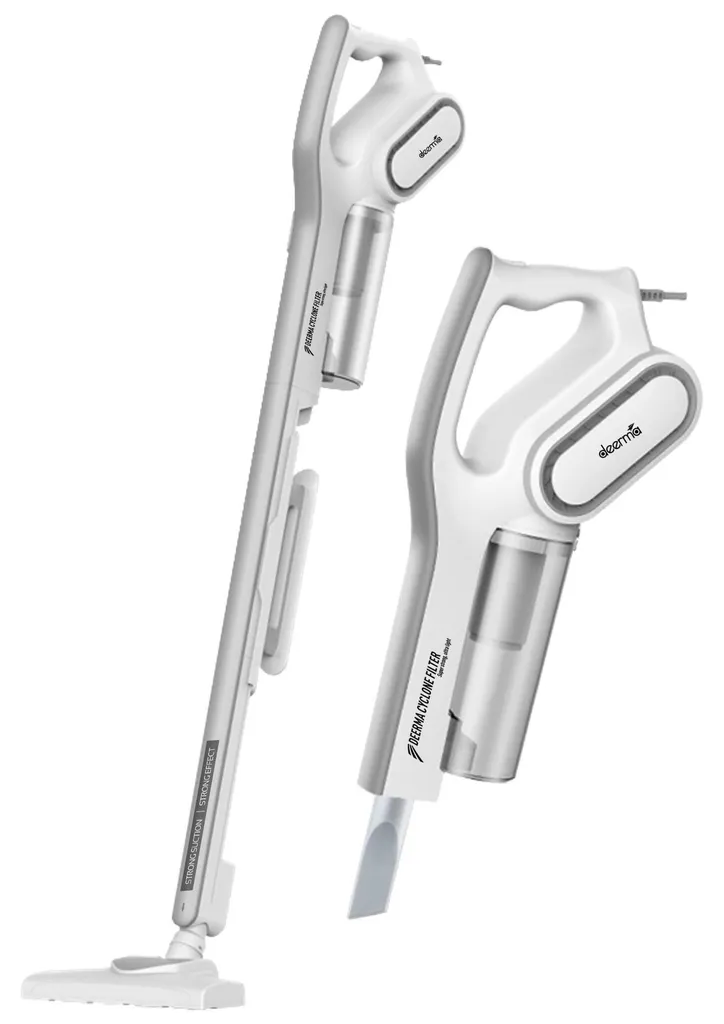 Aspirateur Cyclonique 2-en-1 Haute Performance Blanc avec Filtre HEPA