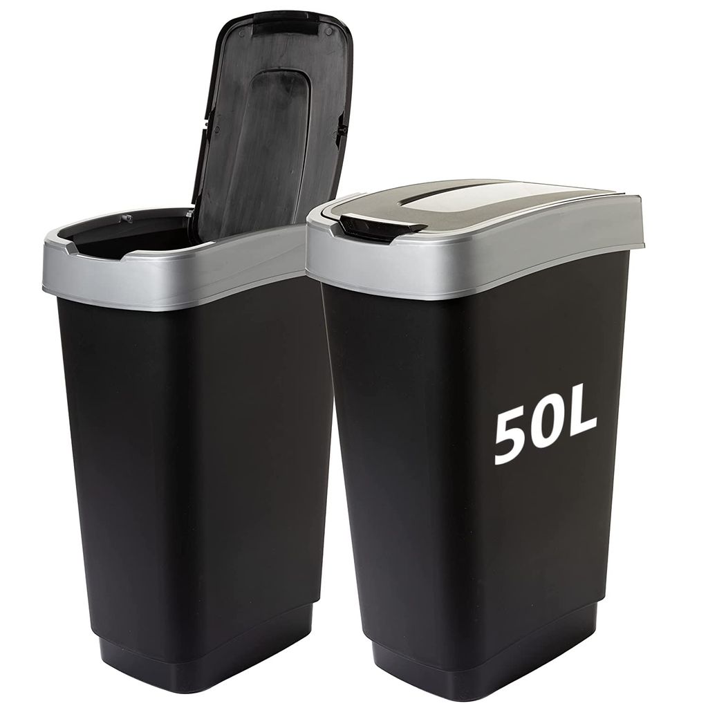 Mülleimer mit Deckel aus Edelstahl 50 Liter online bestellen