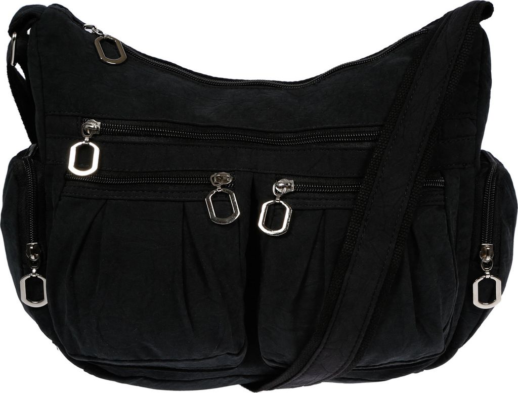 Christian Wippermann Damenhandtasche Schultertasche Tasche Umhängetasche Canvas Shopper Crossover Bag Schwarz