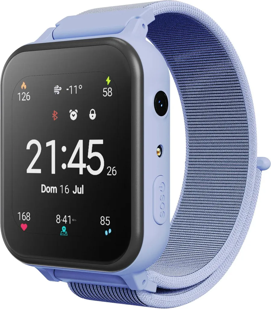 Canyon KW-37 Montre Enfant avec Écran IPS 1.69" et Étanchéité IP66 Bleue