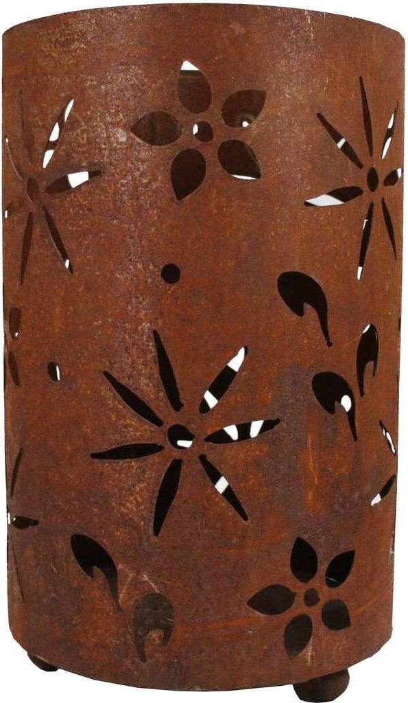 440s Rost-Windlicht "Blüten" Höhe ca. 43 cm