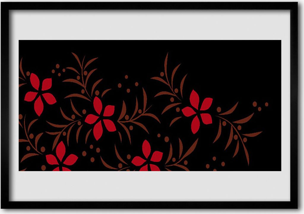Bild 100x70 MDF-Rahmen Wandkunst Blumen Pflanzen Natur-Kunst
