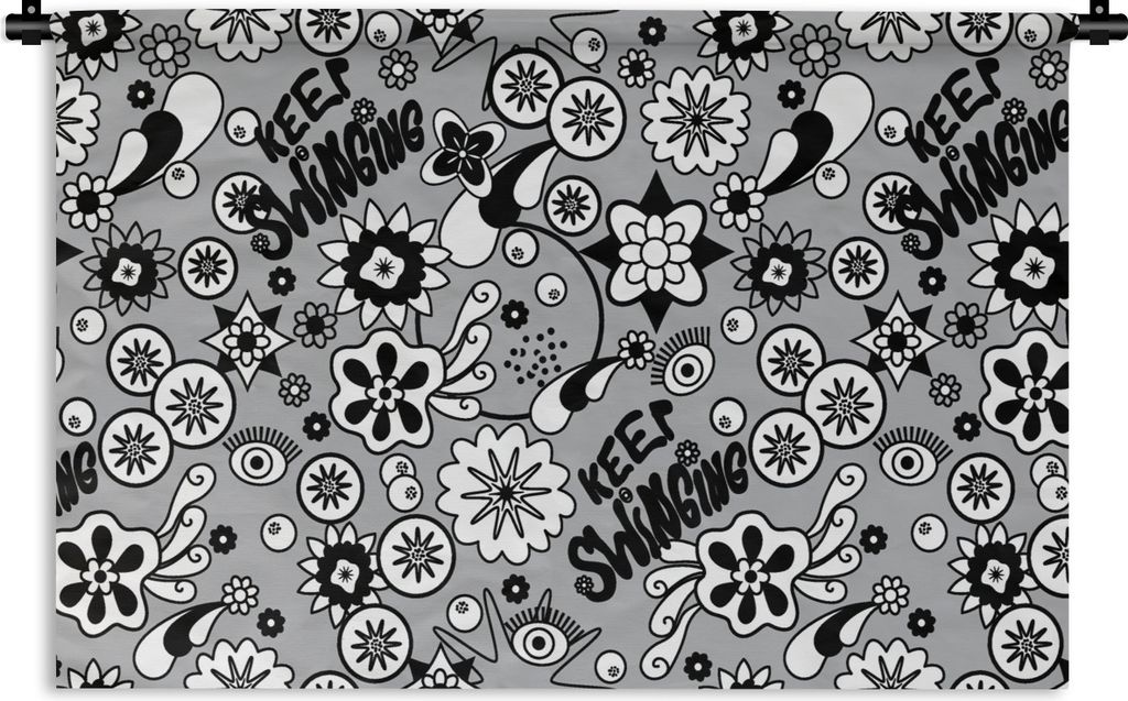 MuchoWow Wandteppich Wandbehang Blumen - Muster - Zitate 90x60 cm Tapisserie Dekoration Wandtuch - Wandskulpturen - Bildteppich