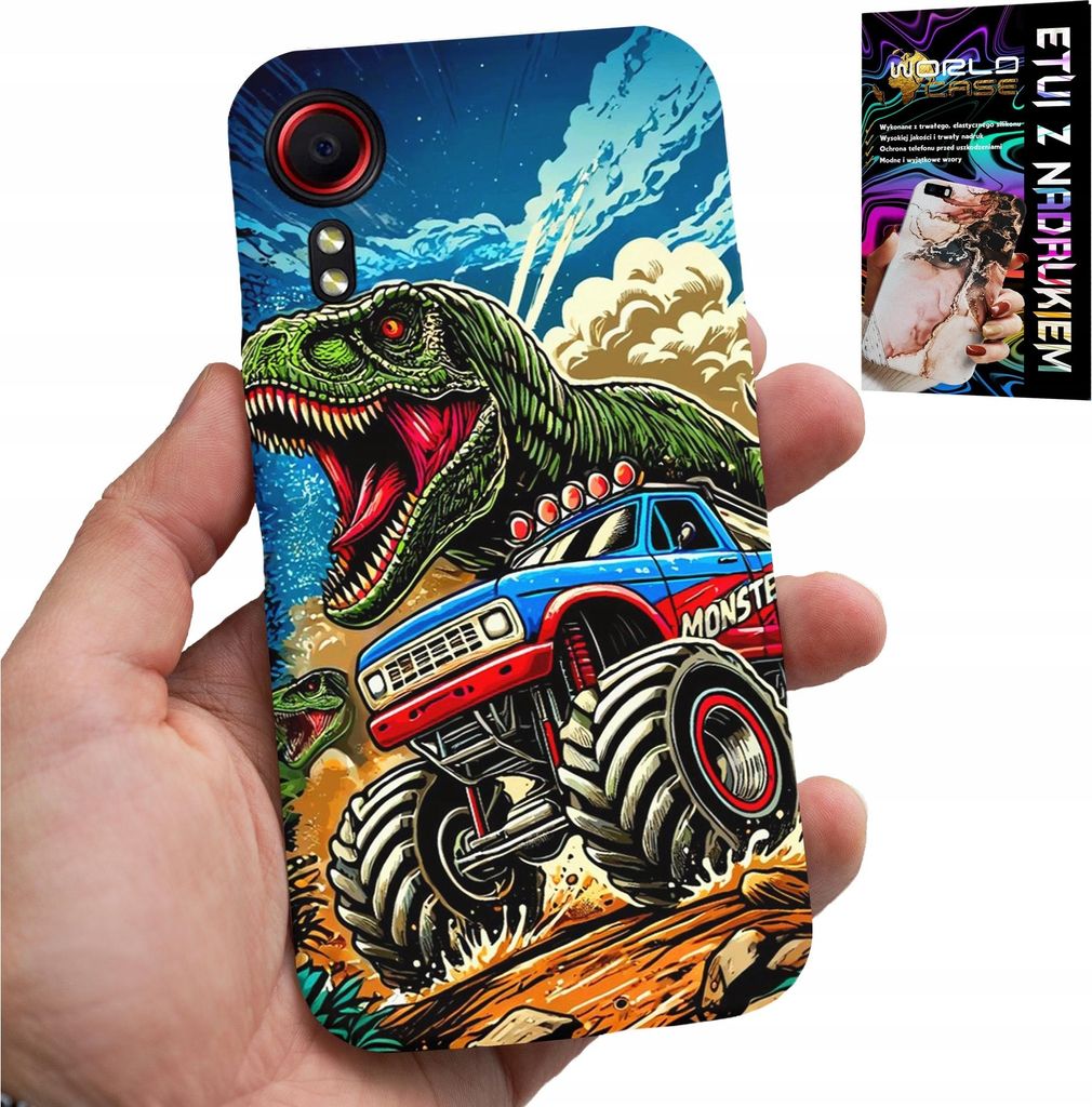 Etui Für Samsung Galaxy Xcover 5 - Dinosaurier Im Monstertruck-Design Für Kinder