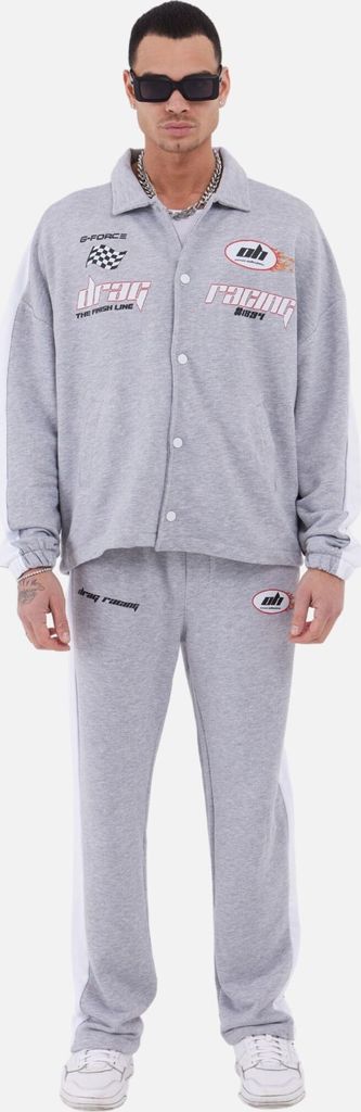 Trainingsanzug Set Drag Racing Freizeit Unisex Oversize L Grau