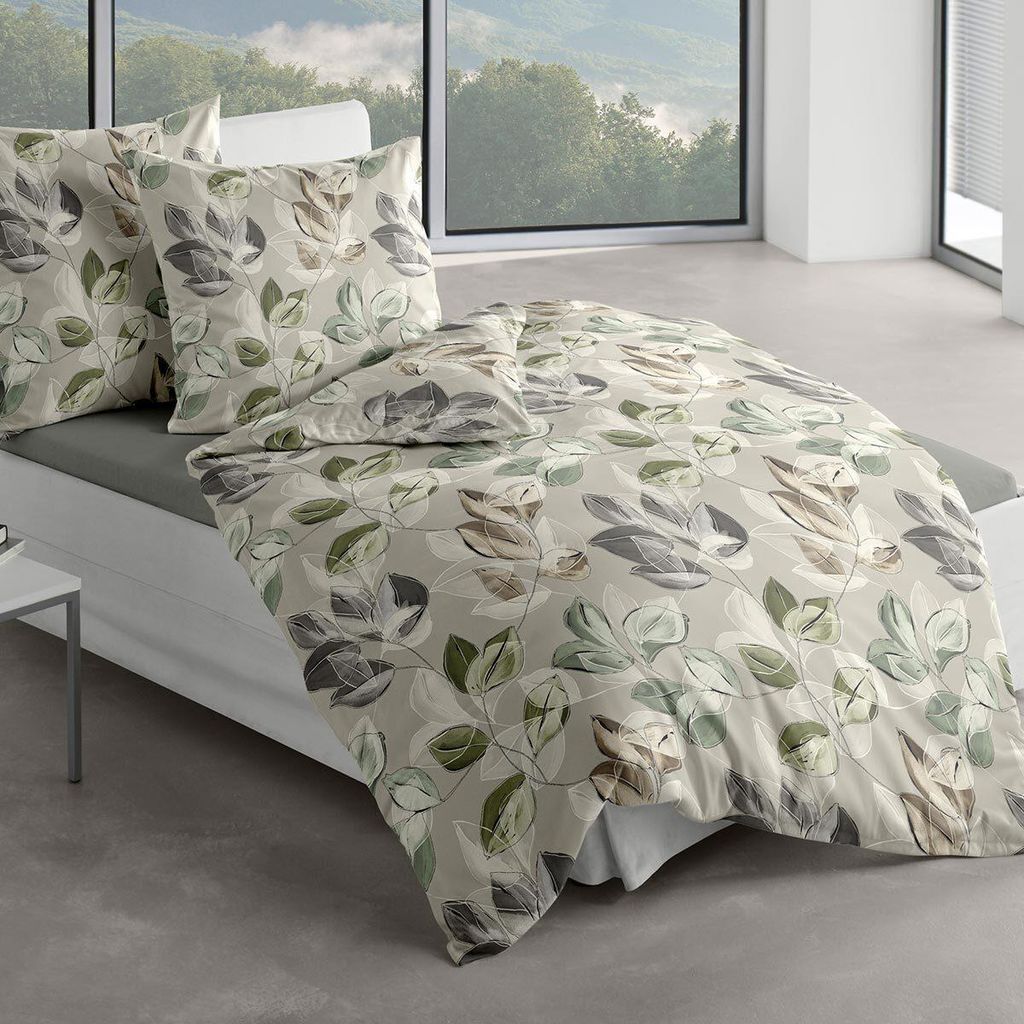 Traumschlaf Biber Bettwäsche Westland natur 155x220 cm + 80x80 cm