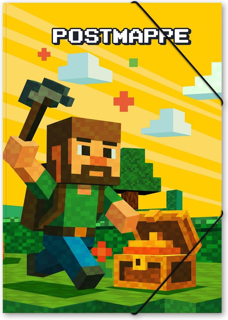 itenga Postmappe aus Karton A4 Motiv Blockgame PIXEL