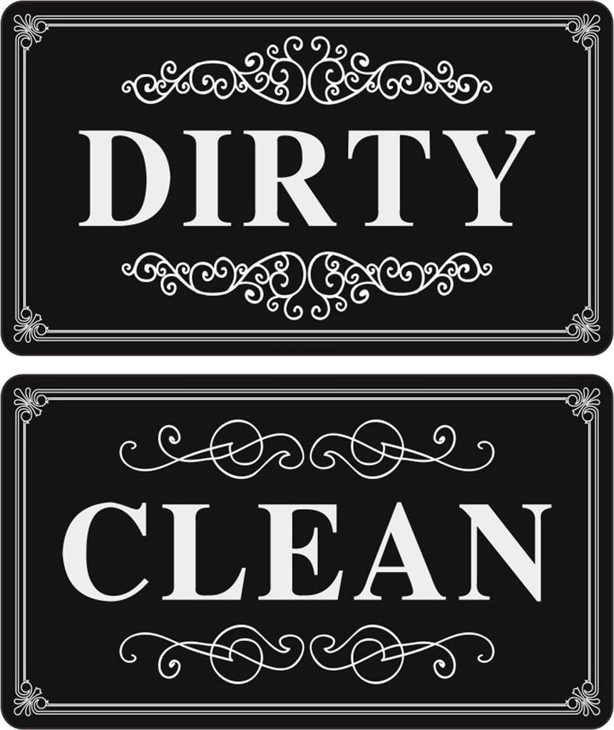 2 Stück Dirty Clean Spülmaschinenmagnet Geschirrspülmaschine Dirty Clean Magnetanzeige Acrylschild Küchenkühlschrank Dekoration