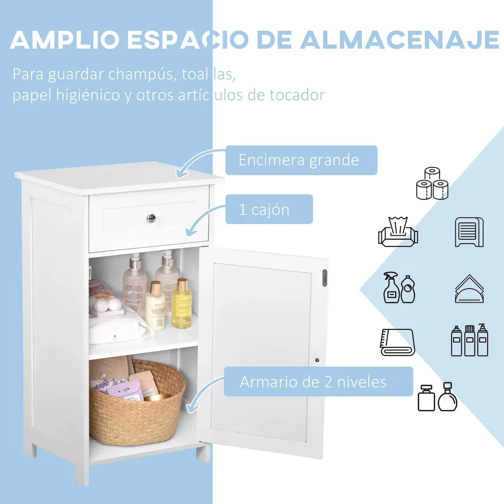 Commode de salle de bain compacte blanche pour optimiser l'espace