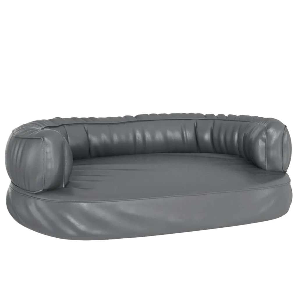 Matelas pour chien confortable en similicuir gris 60x42 cm vidaXL