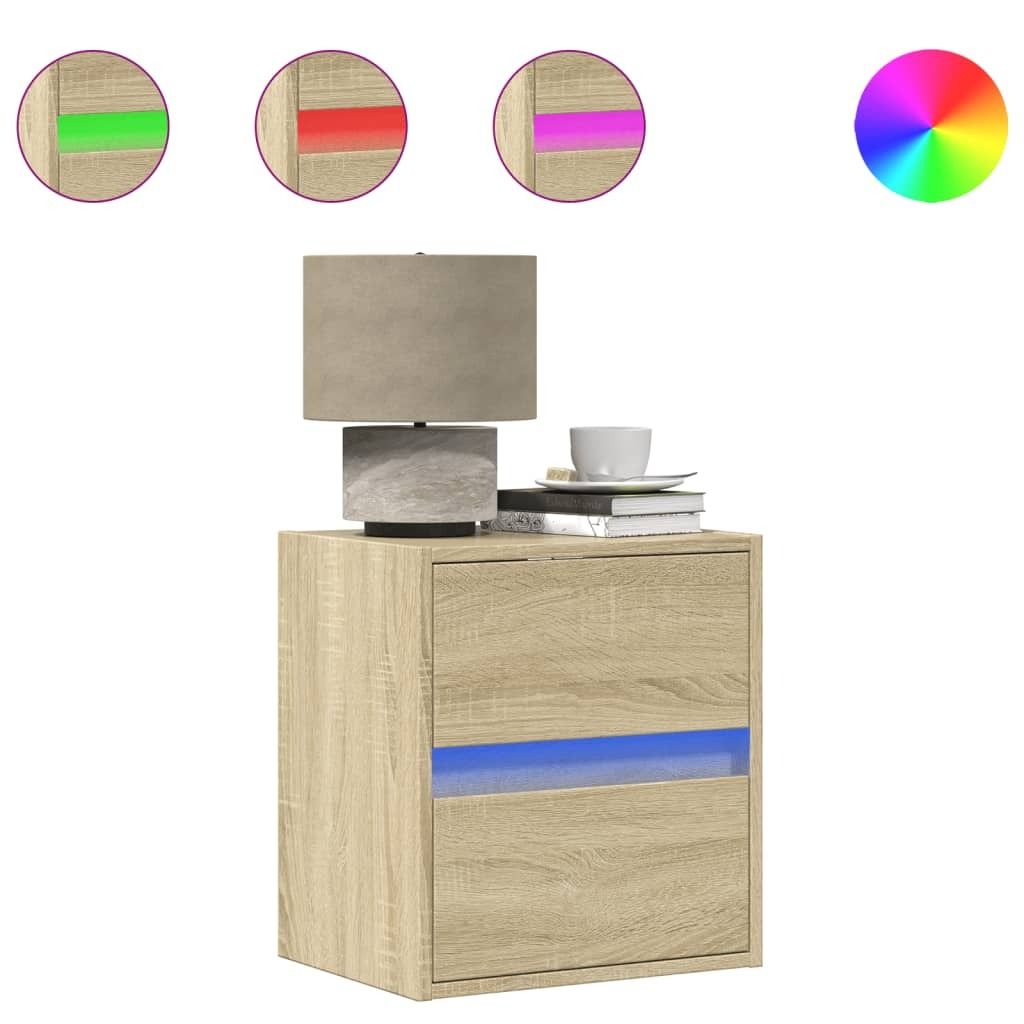 vidaXL TV-Wandschränke mit LED-Beleuchtung 2 Stk. Sonoma 41x31x45 cm