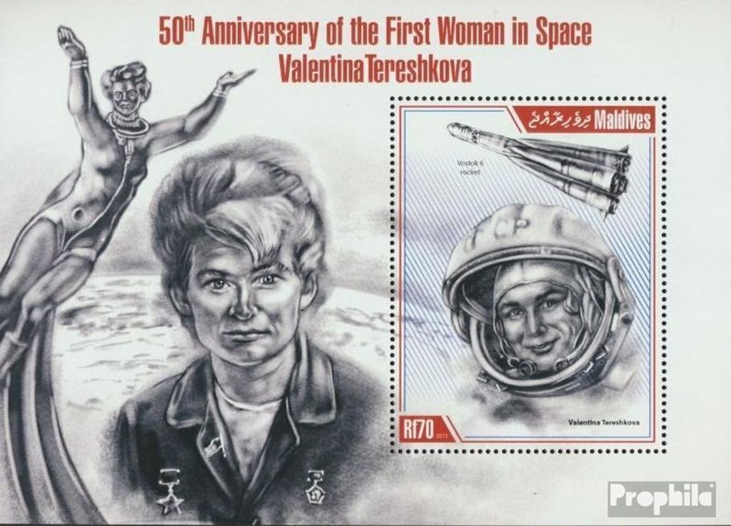 Briefmarken Malediven 2013 Mi Block 658 (kompl. Ausg.) postfrisch Walentina Tereschkowa