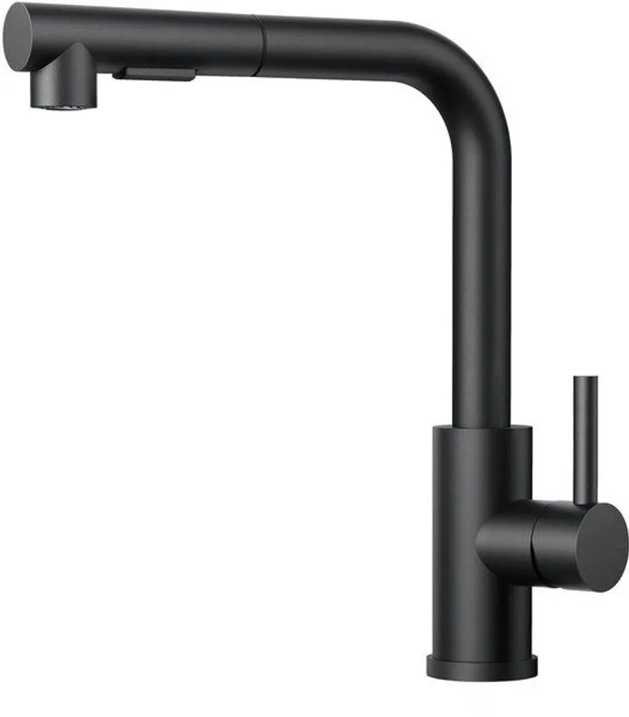 Robinet cuisine noir douchette pour grand évier et nettoyage facile