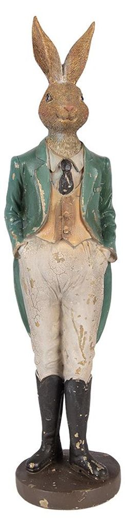 Clayre & Eef Figurina decorativa Coniglio 9x9x36 cm Marrone Immagine del prodotto 