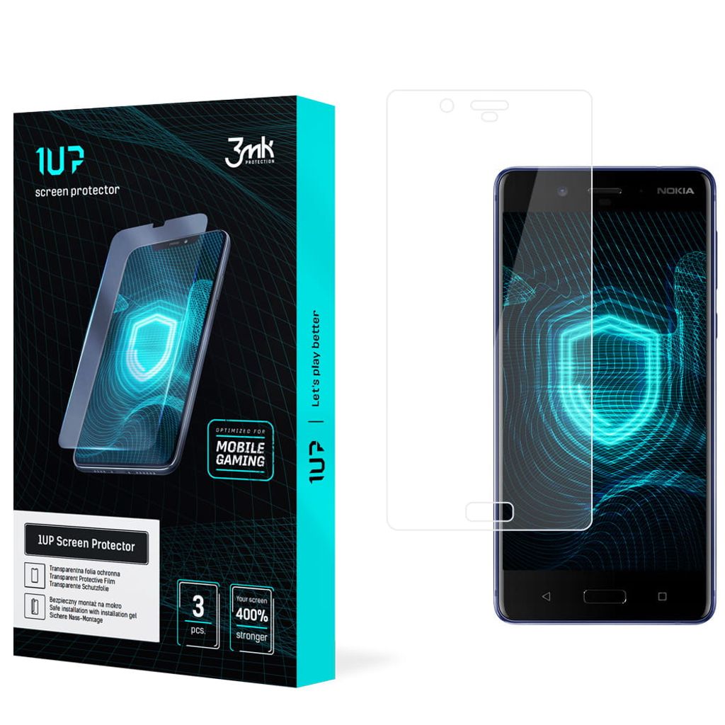 3mk Display Schutzfolie 1UP für Nokia 8 transparent Gaming (3 Stück)