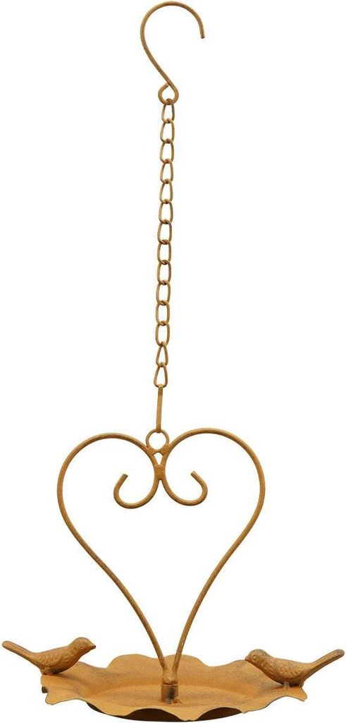 Exner | Hängendes Vogelbad - 46 cm - Herzform - Dekorativ - Vintage - Metall Gartenaccessoires
