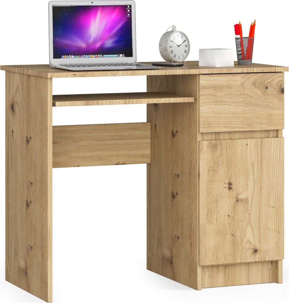 PC-Schreibtisch AKORD PIKSEL rechts Eiche Artisan Schublade B90 x H77 x T50 cm