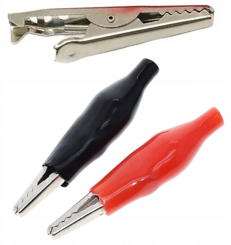 Rosfix Krokodilklemmen – 2er Set (Schwarz & Rot), isoliert, 3A