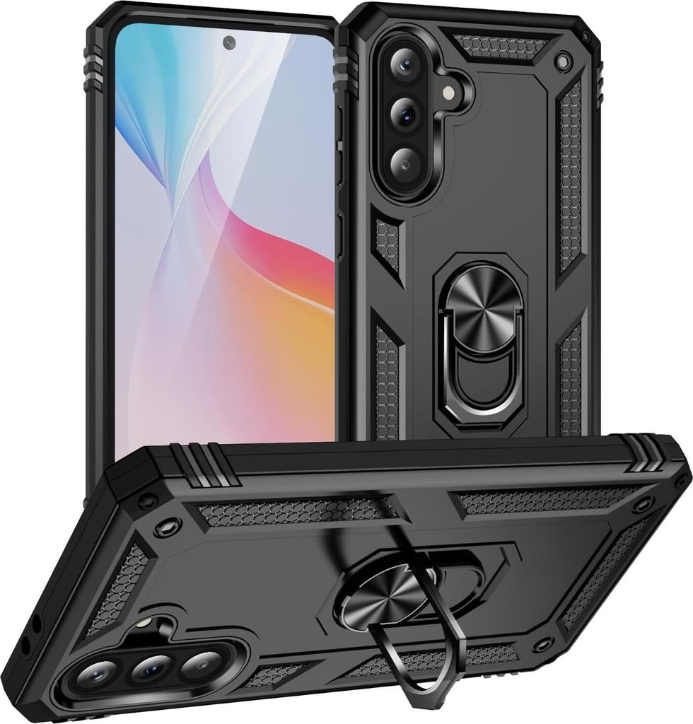 Armor Shield Handyhülle für Samsung Galaxy A56 5G Hülle Ultra Hybrid Case Handy Schutzhülle, Schwarz