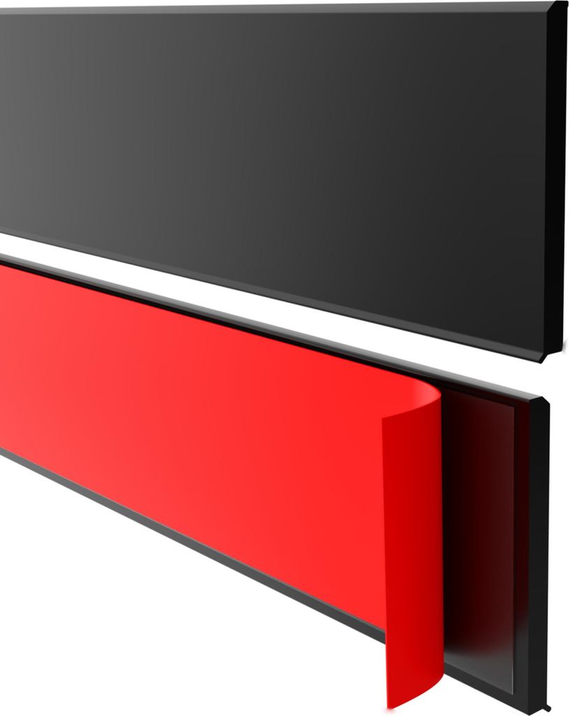 QUEST Selbstklebende PVC-Sockelleiste, glatt, 100mm, 10m, schwarz