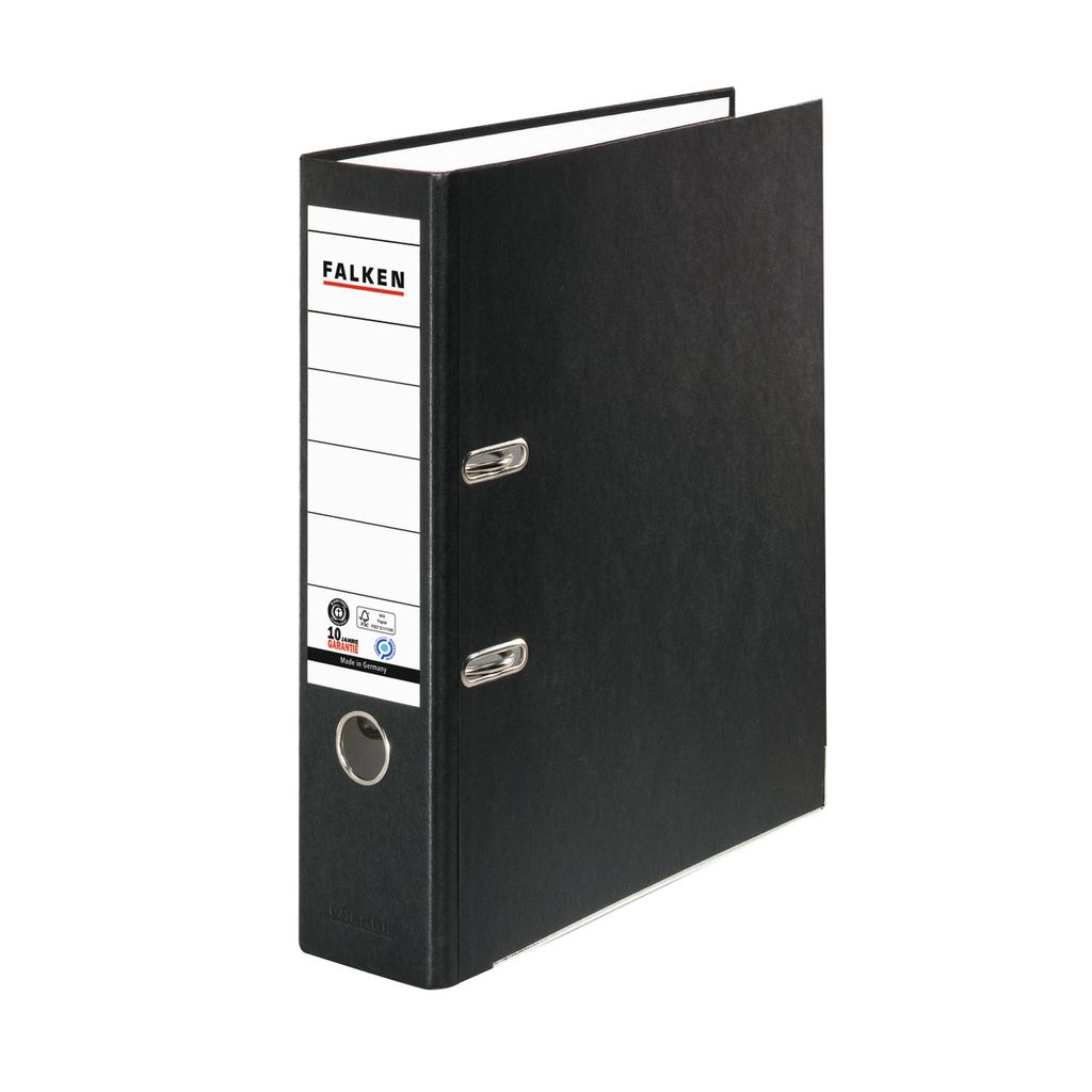 Falken Ordner Recycolor 11285558 DIN A4 80mm Papier schwarz Produktbild 