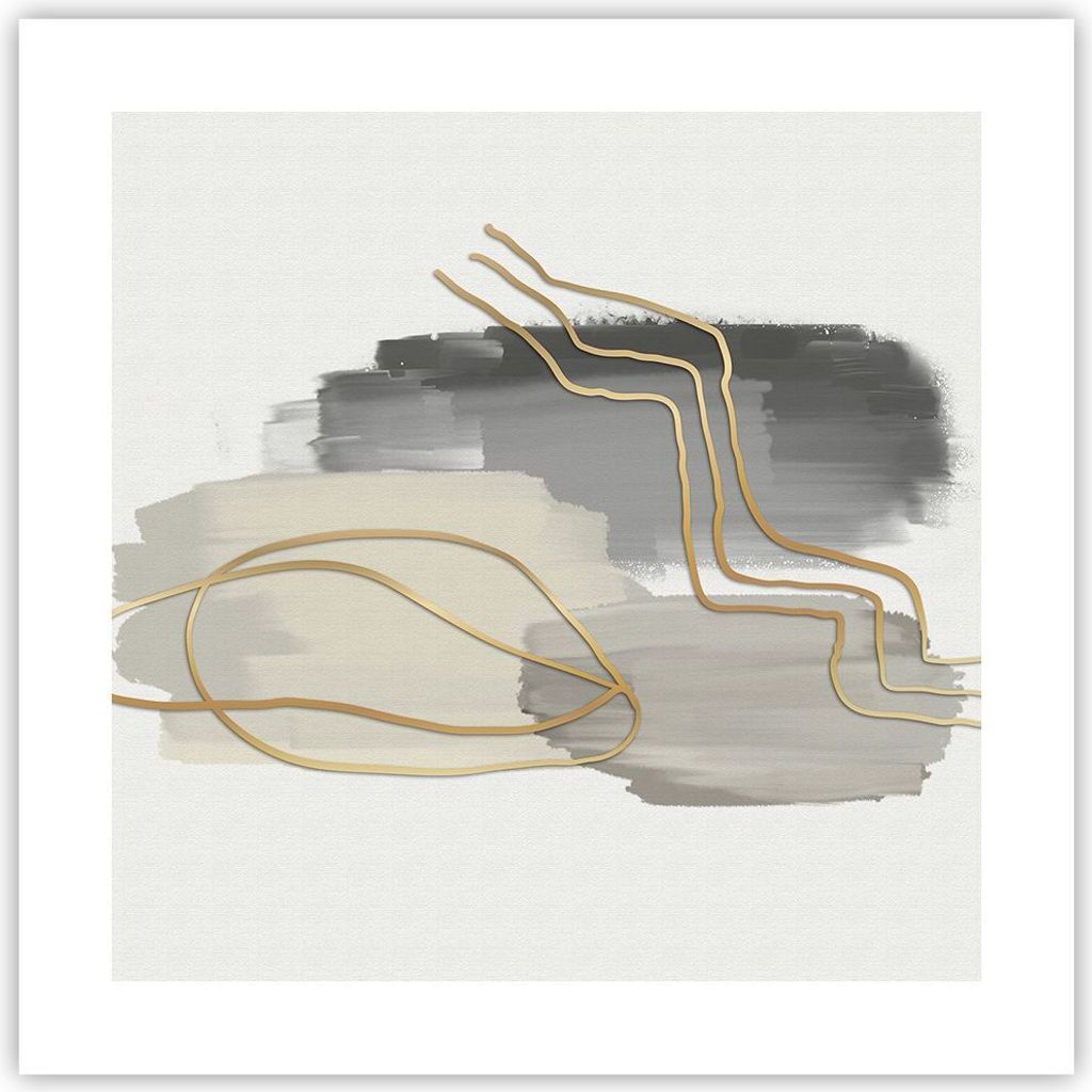 Poster - Poster ohne Rahmen - Abstraktion Stück Gold - 40x40 cm - Wand Bild - Wanddeko - Wandbilder - Kunstposter - Wandposter - Bilder - Kunstdru...