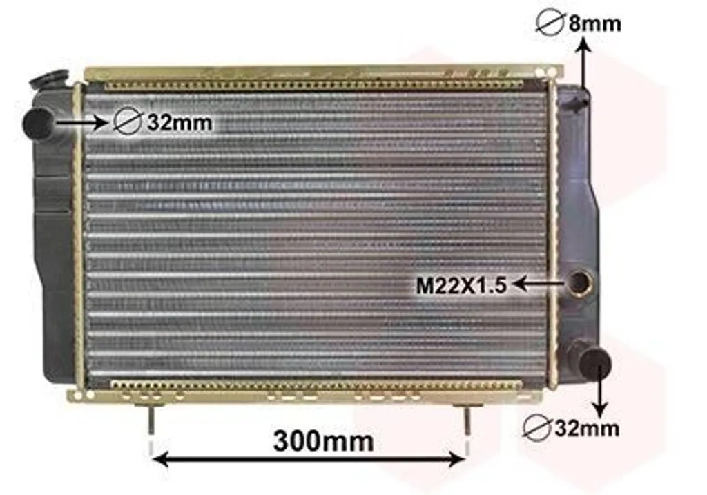 VAN WEZEL 43002001 Radiatore Acqua Radiatore motore per RENAULT 4 (112) 4 furgoni (R21, R23)