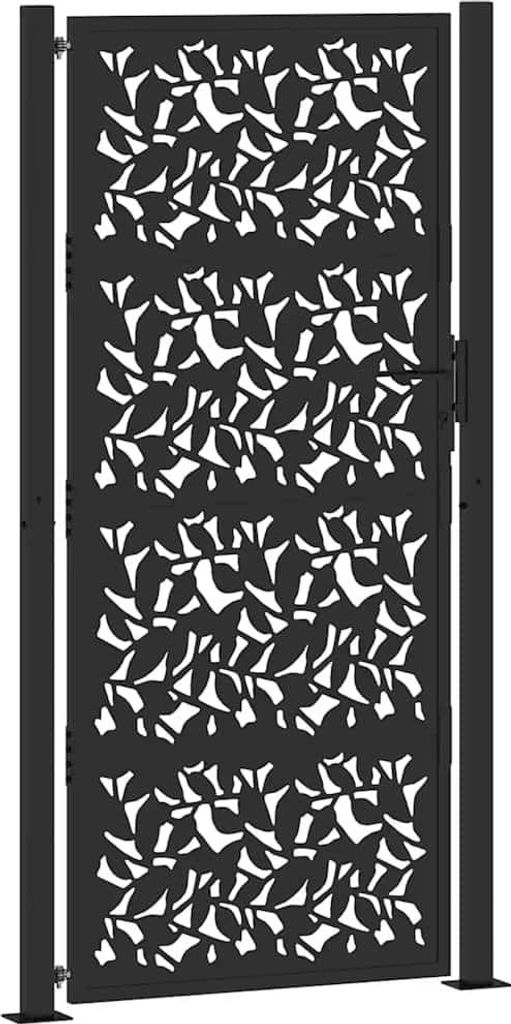vidaXL Gartentor Schwarz 100x200 cm Stahlblatt-Design