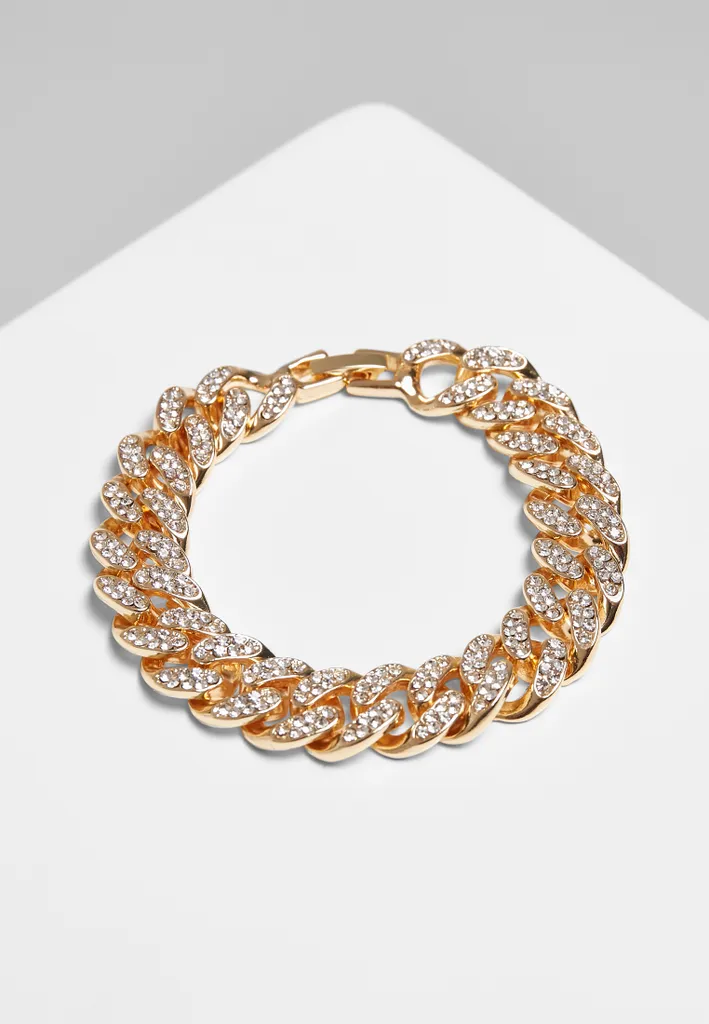 Urban Classics Bracelet Diamant Doré L/XL - Bijou de Style Hip Hop Chic