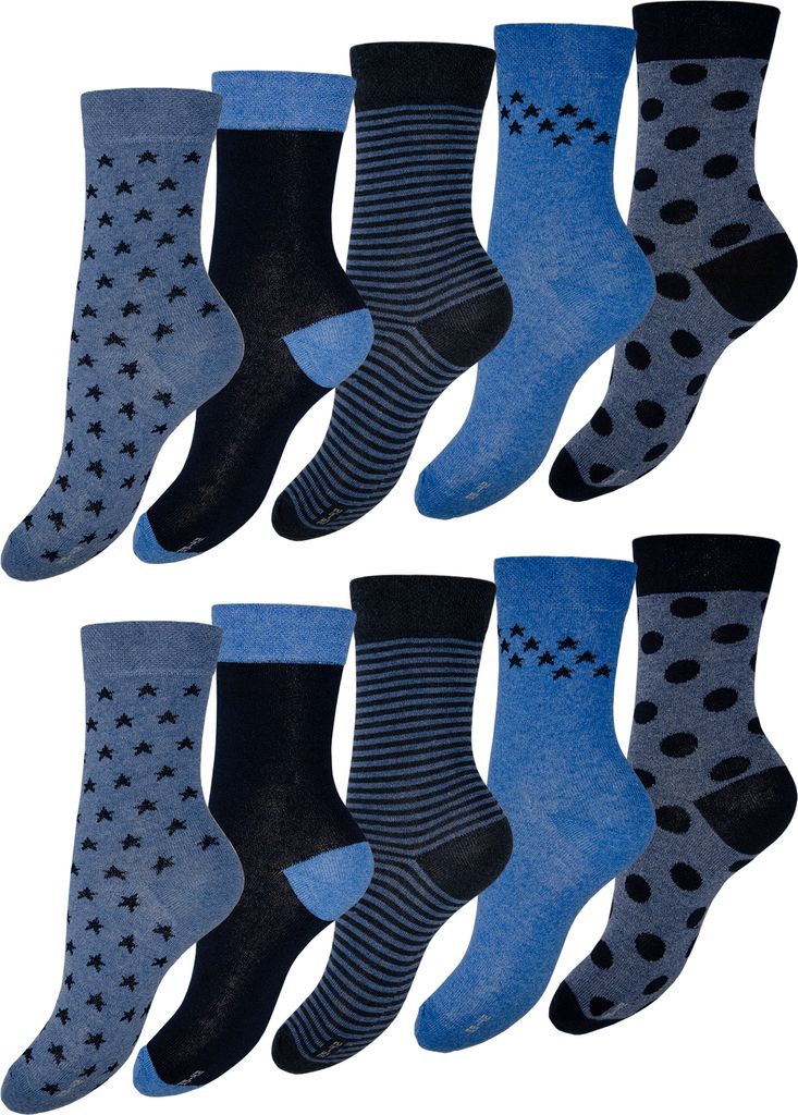 OCERA 10 Paar Damen Socken mit Punkten & im Produktbild 