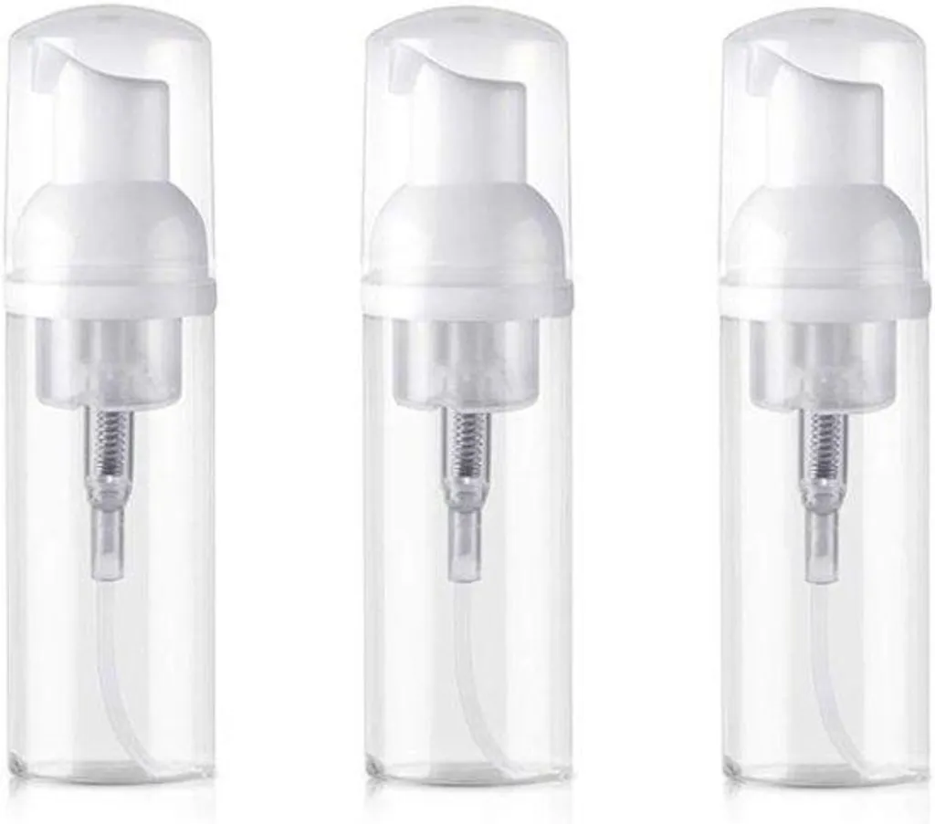 Lot de 3 distributeurs de savon rechargeables en plastique transparent
