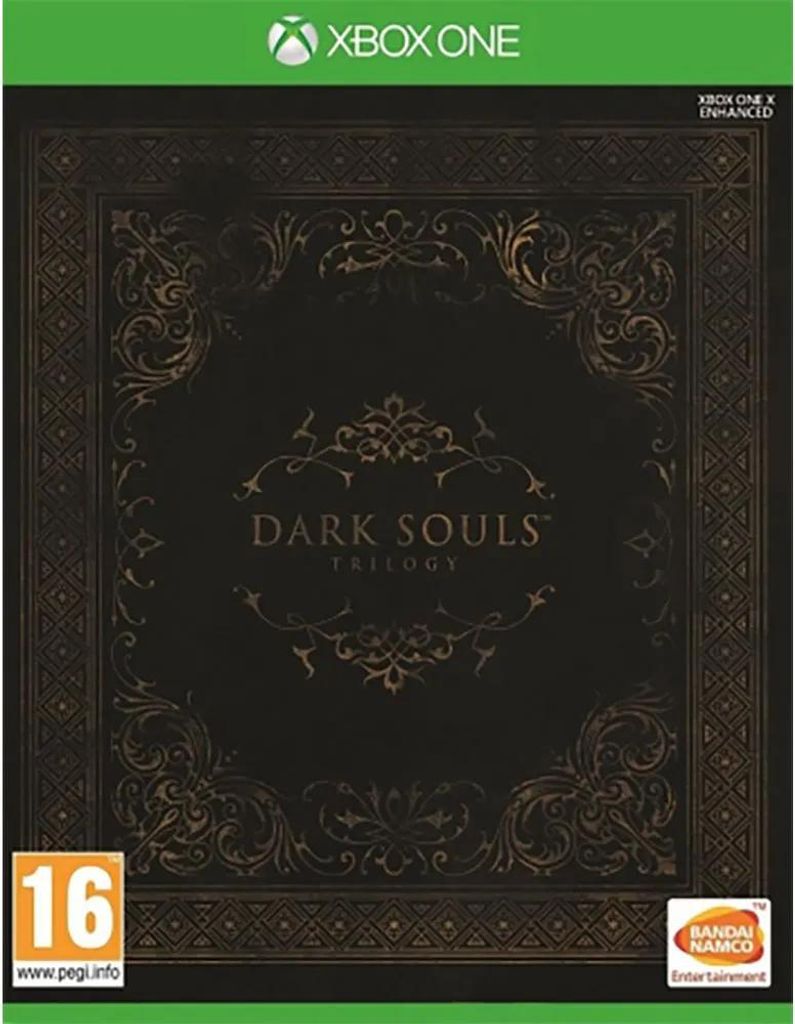 The cover of the Dark Souls Trilogy game for Xbox One.