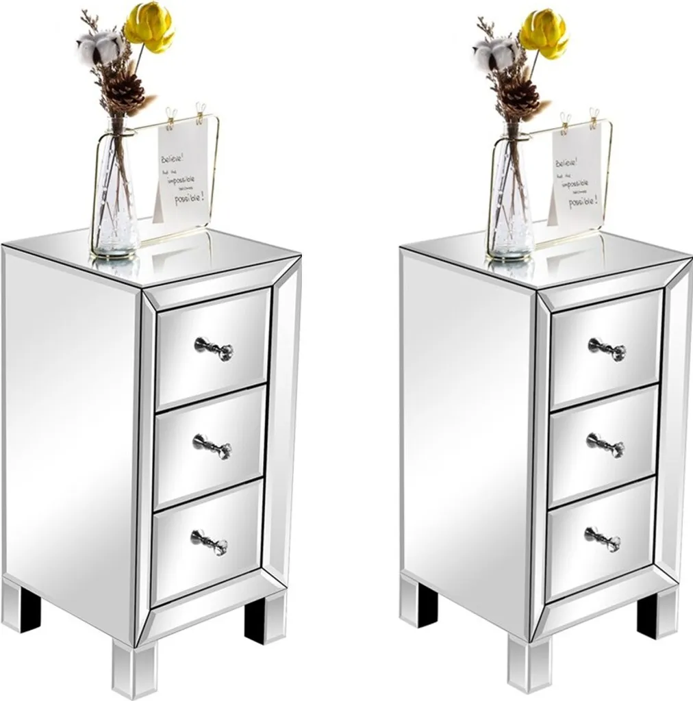 Table de Chevet Gain de Place pour Chambre et Salon Lot de 2