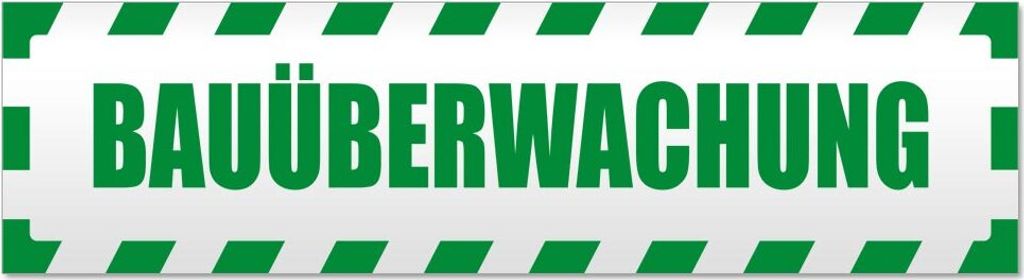 Bauüberwachung gestreift Magnetschild Schild magnetisch