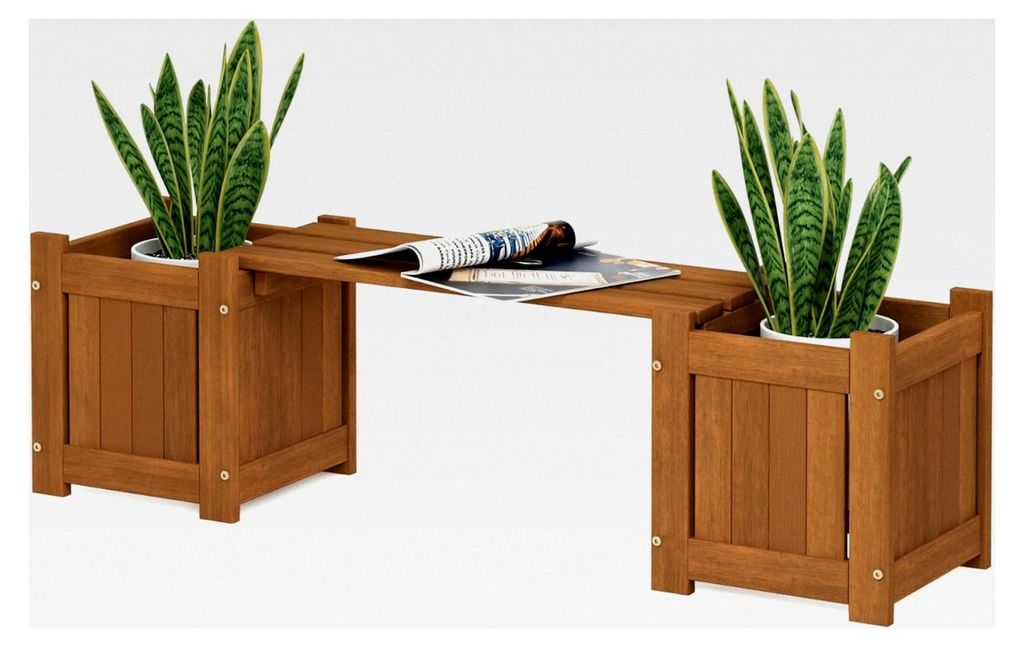 Tioman Mini-Pflanzkästen aus Hartholz, Natur