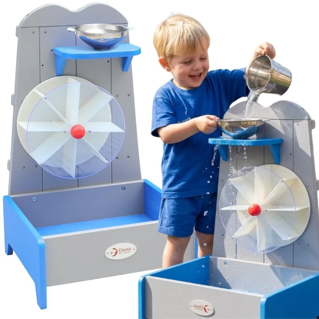 Roue à eau bois - Apprendre la physique en s'amusant au jardin