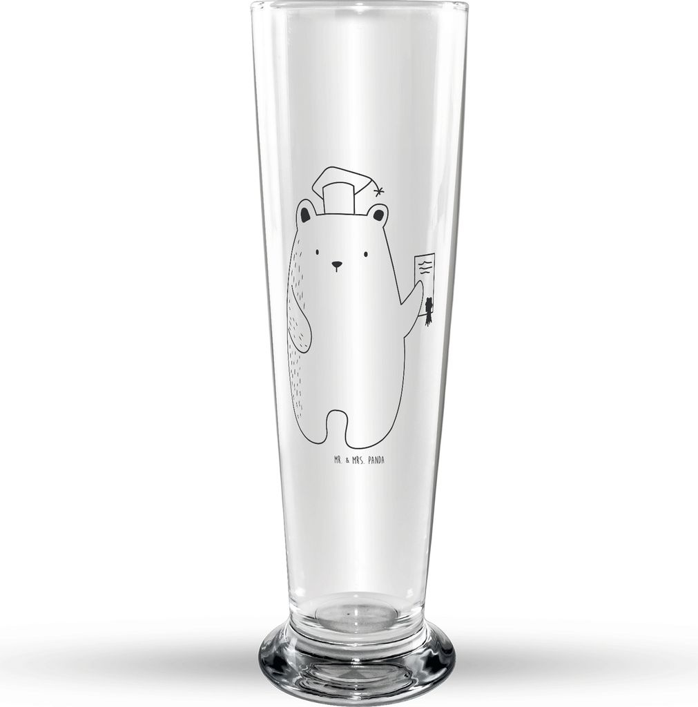 Mr. & Mrs. Panda Glasbecher Bär Prüfung - Transparent - Geschenk, Abschluss, Zeugnis, Teddy, Prüfungen, Bierbecher, Glasbierglas, Bierglas, Bier...