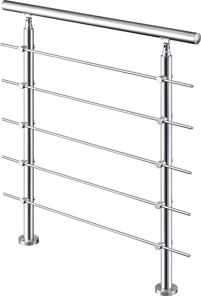 AICA Handlauf 120cm Geländer 5 Querstäbe Treppengeländer Produktbild 