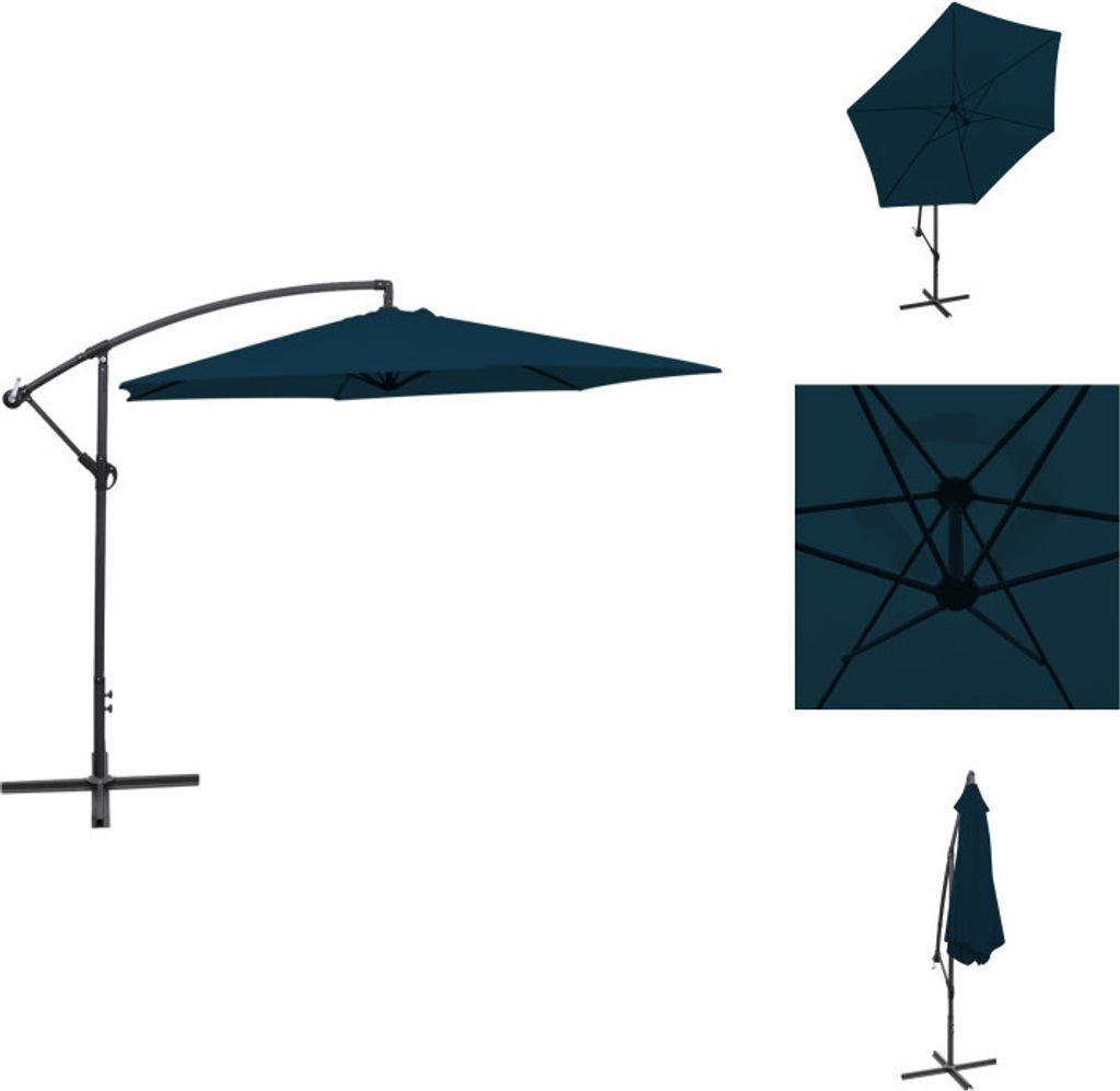 vidaXL Freiarm-Sonnenschirm 3 m Blau - Sonnenschirme & Sonnenschutze