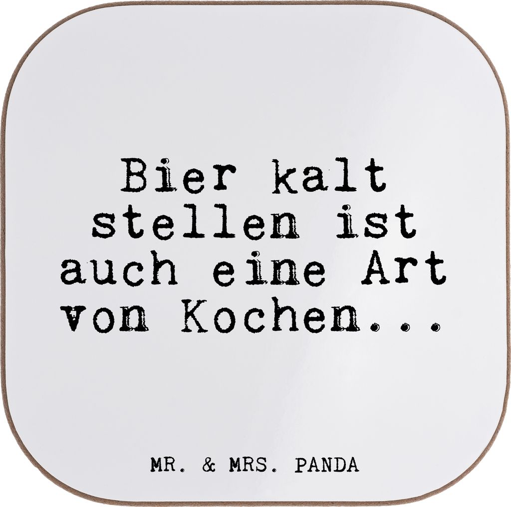 Mr. & Mrs. Panda Tischuntersetzer Bier kalt stellen ist... - Weiß - Geschenk, Mann, gläseruntersetzer, Freund, Männer, Untersetzer Glas, Coaster...